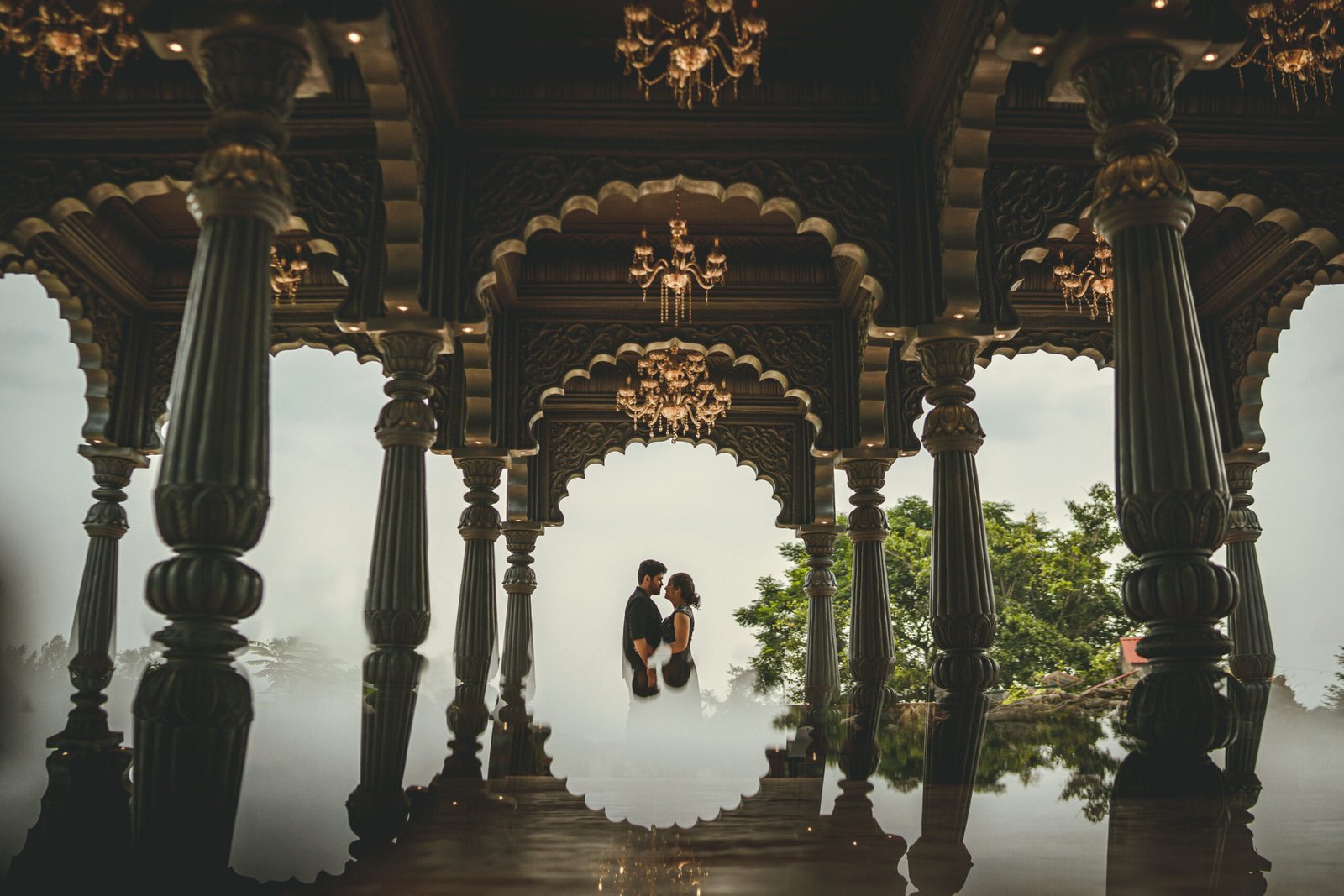 Couple enjoying a professionally styled pre-wedding photoshoot